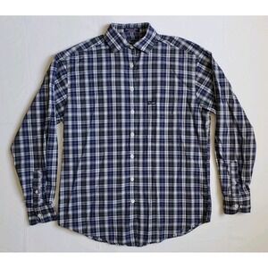 Faconnable Albert Goldberg Men's Small Plaid Button Down Shirt 100% Cotton LS